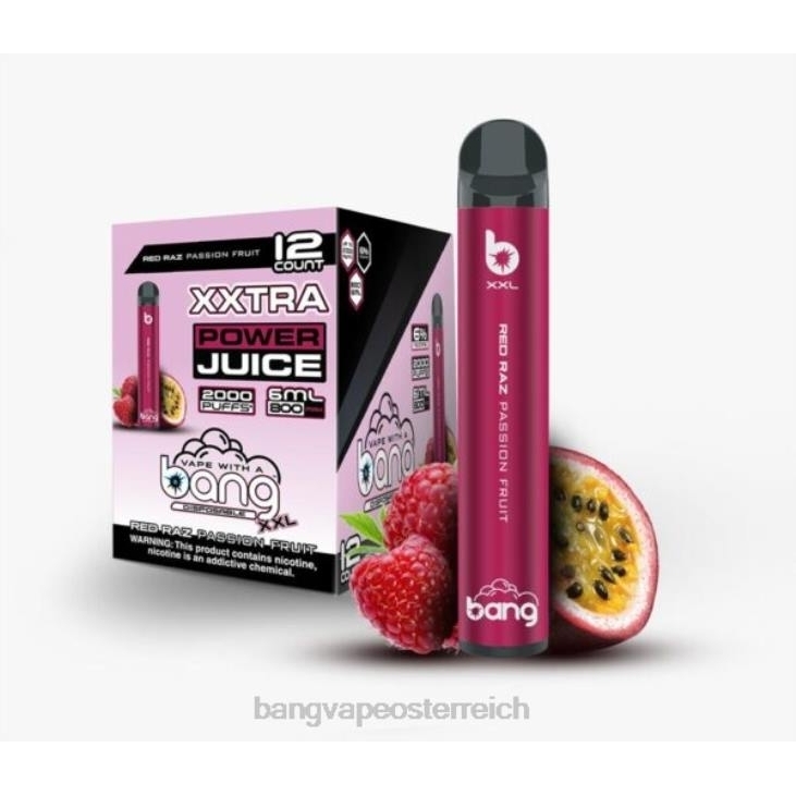 Bang Vape XXL 2000 Züge Rote Raz-Passionsfrucht - Bape Vape Österreich 200L22