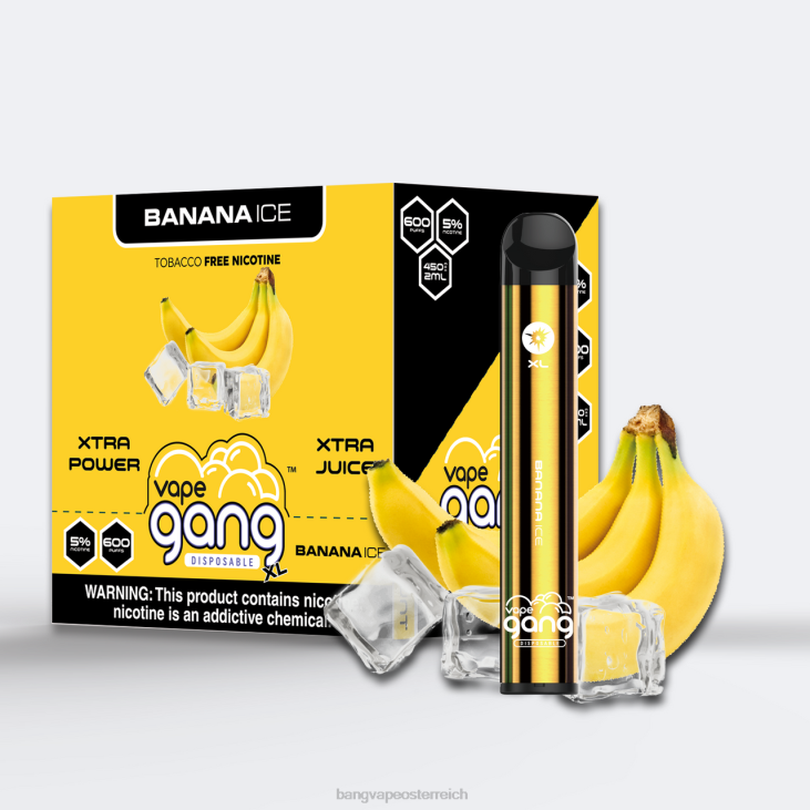 Vape Gang XL Einweg-Vaporizer 600 Züge (10er-Packung) Bananeneis - Bape Vape flavors 200L63
